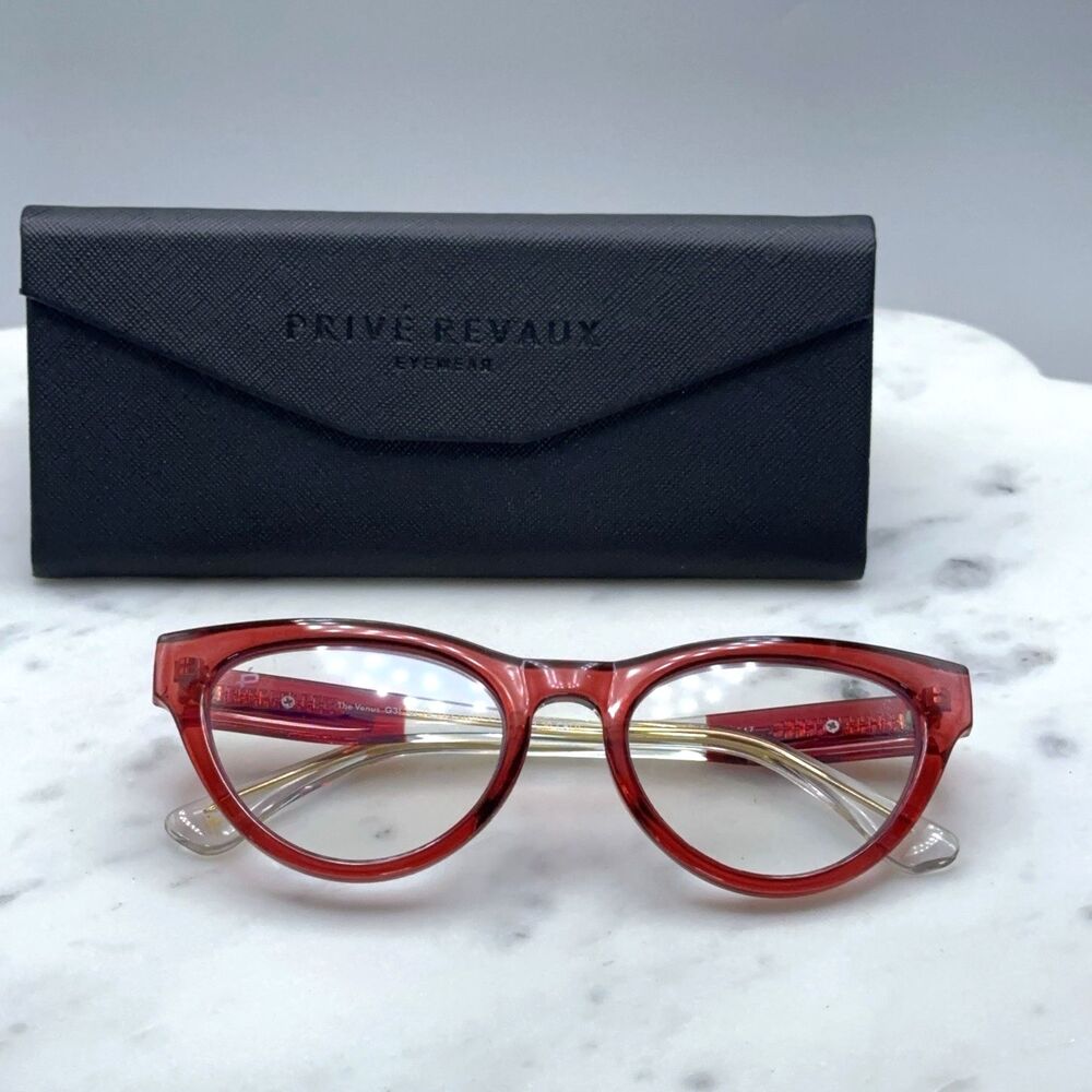 PRIVE REVAUX Eyewear The Venus G3I Red Cat Eye Eyeglasses Frames Only 50-19-140
